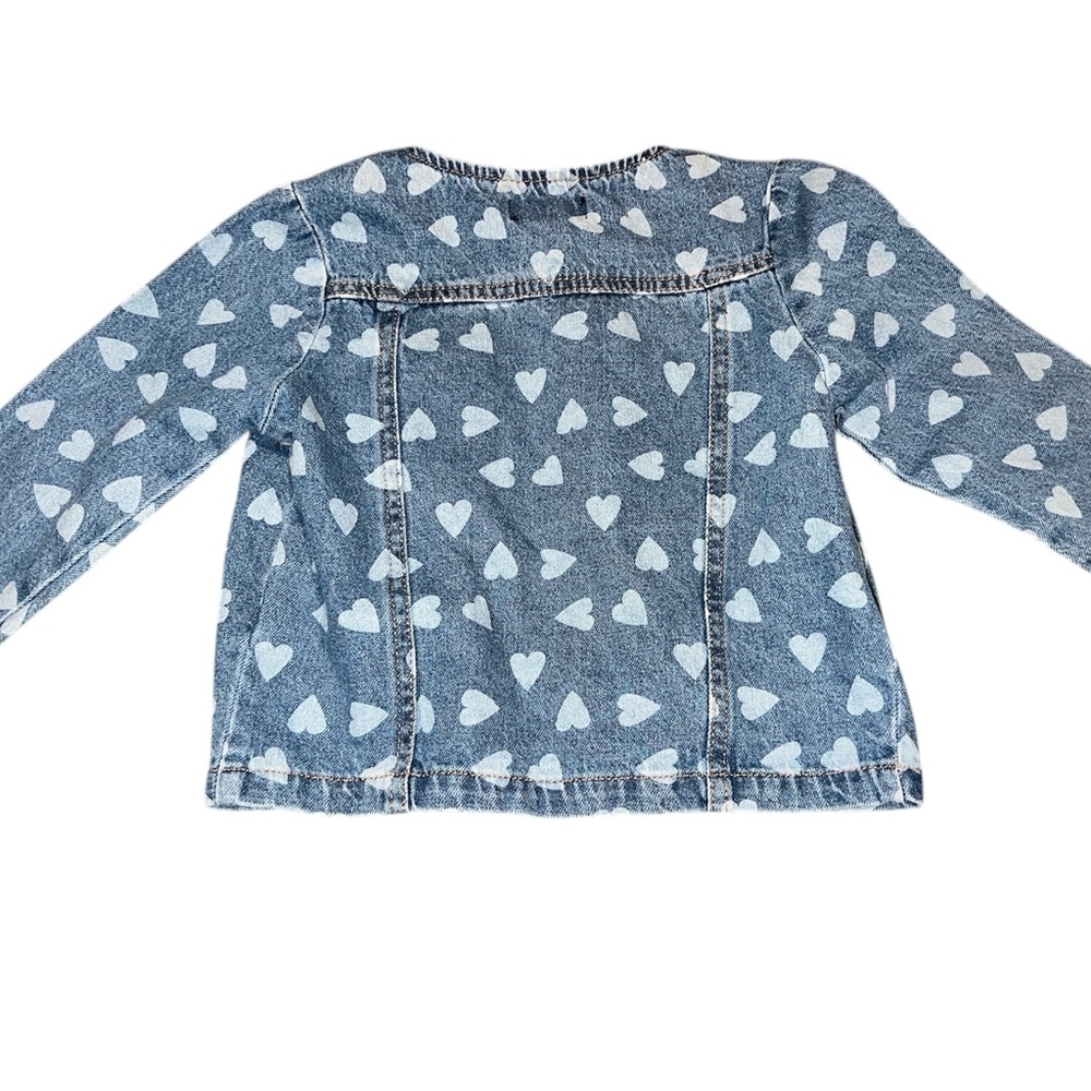 24 months 7 for all mankind Heart Patterned Blue Denim Kids Jacket - Picture 2 of 4